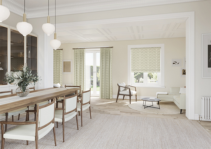 Orla Kiely Jumbo Linear Stem, Pebble - Twist&Fit Roman Blind - Image 7